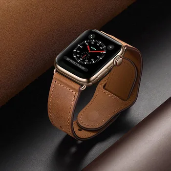 2020 Apple Watch gri curea din piele 4 3 2 1 38mm 40mm, iwatch bărbați curea din piele 5 44mm 42mm