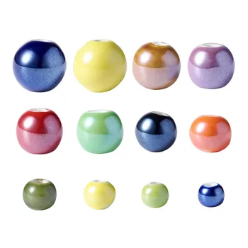 50Pcs Moda Bijuterii pe care le găsim Amestecate Rotunde Colorate Pearlized Porțelan Ceramică Margele Pentru Bijuterii Marcarea Brățară Colier DIY
