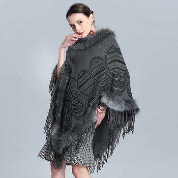 New sosire mare de moda șal Poncho femei în toamna și iarna cald gros solid temperament confortabil elegant eșarfă 5553