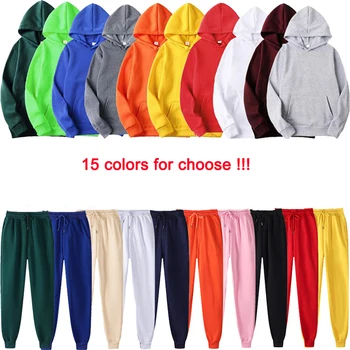 15 culoare vânzare bărbați /femei trening, hanorac + pantaloni pentru toamna iarna iarna streetwear seturi de potrivire sweatershirts pantaloni de trening