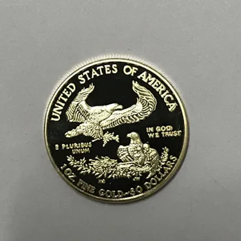 5 Buc non magnetice Libertatea 2016 monedă libertate 24K real placat cu aur insigna statele UNITE ale americii vultur 32.6 mm suveniruri monede