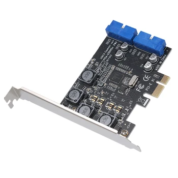 PCI-E-USB3.0 Card Cu 4 Porturi Externe Dual 19/20Pin Fața Conector Card de Expansiune