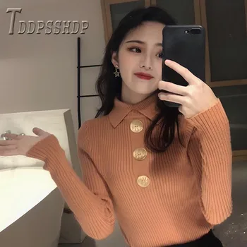 2019 Gros Core Fire Chic Rever Tricotat Femei Pulover Toamna Subțire De Sex Feminin Coreeană Pulovere
