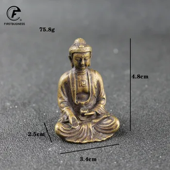 Statuie a lui Buddha retro cupru pur Tathagata Sculptura Hindus Fengshui Figurina Meditație Miniaturale de Decor Acasă Meserii Decorative