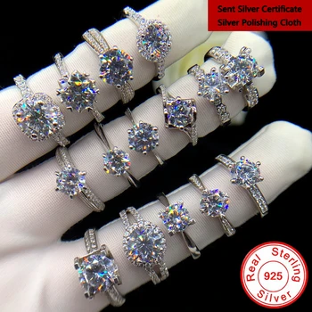 Vânzarea în pierdere! Cu Certificatul de Argint 925 Inel de Lux Zirconia verighetă cu Diamante Femei Cadou LMNZB Argint 925 Bijuterii