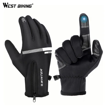 VEST BIKING windproof biciclete mănuși de cald iarna biciclete mănuși touch screen de sport în aer liber mănuși de schi biciclete mănuși de cald