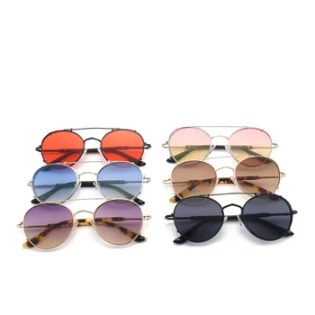 Fascicul dublu Cadru Metalic Oval ochelari de Soare Femei Bărbați Ochelari de Soare Vintage Oculos Femei UV400 Gafas 1052 DF