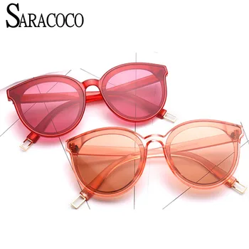 SARACOCO Bomboane de Culoare Clrear Cadru ochelari de Soare Cateye Femei 2017 Brand de Moda Designer de Nuante Ochelari de Soare de sex Feminin SR81