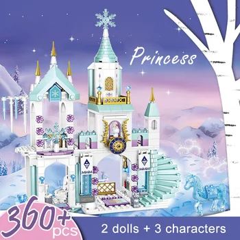 Noi Gheață Zăpadă Magic Castle Blocuri Prieteni Fete De Acțiune Figura Transportul Printesa Castel De Cărămidă Copii Cadou Jucarii