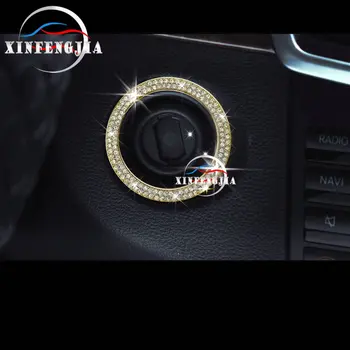 Pentru Mercedes-Benz a B C E CLA, GLA ML GL GLK CLS Clasa de Argint, Aur, Cristal Stil Cheia de Pornire a Motorului Capacul Ornamental
