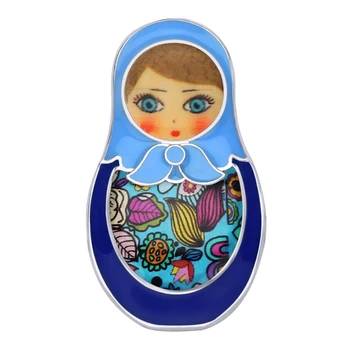 WEVENI Email Aliaj de Desene animate Păpuși rusești Broșe Haine Eșarfă Pin Etnice Bijuterii Cadou Pentru Femei și Fete Accesorii Cadou