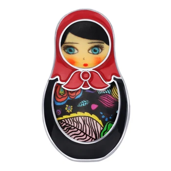 WEVENI Email Aliaj de Desene animate Păpuși rusești Broșe Haine Eșarfă Pin Etnice Bijuterii Cadou Pentru Femei și Fete Accesorii Cadou