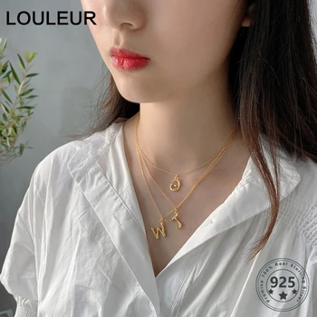 Louleur 26 limba engleză Scrisoare de Argint 925 Colier Stil Occidental Cravată Colier de Aur pentru Femei Bijuterii de Lux Cadou