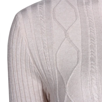 Dabourfeel Casual Butonul Tricotate Cu Maneci Lungi Rochii Midi Doamnă Înaltă Gât Culoare Solidă Pulover Rochie Pentru Femei De Iarnă Toamna Anului 2020 Nou