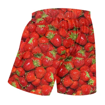 UJWI Mens pantaloni Scurți Casual Hip Hop Streetwear Fructe Capsuni Boardshorts Om Haine Cool de Imprimare 3D pantaloni Scurți Bărbați Adolescenți Băieți Homme