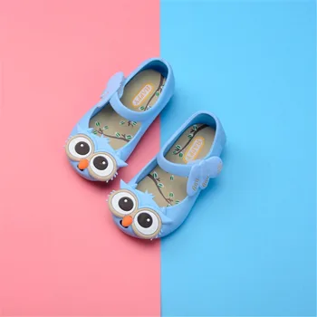 Fata e Nou Sosire de Desene animate Bufnita Imprimare Mini Melissa Vara Sandale Casual Moda Rotund Toe Jeleu Pantofi Plat Pantofi de Plaja 5984