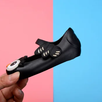 Fata e Nou Sosire de Desene animate Bufnita Imprimare Mini Melissa Vara Sandale Casual Moda Rotund Toe Jeleu Pantofi Plat Pantofi de Plaja