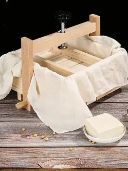 2-în-1 de Lemn Brânză Tofu Filtru și Apăsați Cu 3PCS Pânză Durabil Asy Pentru a Asambla Pentru Acasă Tofu DIY Bucătărie Manual de Alimente Instrumente