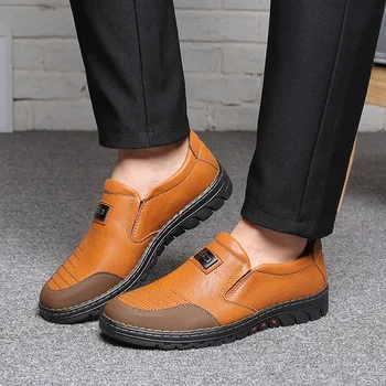 Piele barbati casual pantofi de brand de lux 2020 barbati casual pantofi mocasin negru de conducere pantofi respirabil non-alunecare dimensiune 38-44