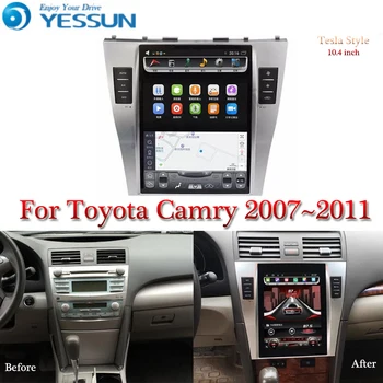 Tesla ecran Pentru Camry XV40 2007~Auto 2011 Android Player Multimedia 10.4 inch Radio Auto stereo Audio de Navigare GPS