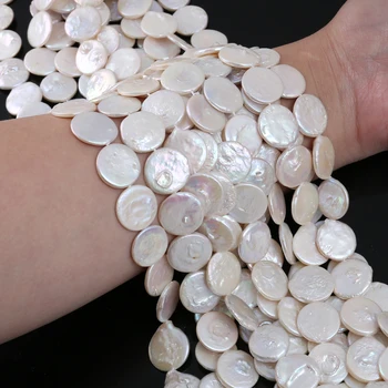 Cel Mai bun-de Vânzare Naturale Baroc Pearl 17-18mm Butonul Mare Rotund Perle lucrate Manual DIY-în Formă de Perle Albe, Perle Naturale Albe