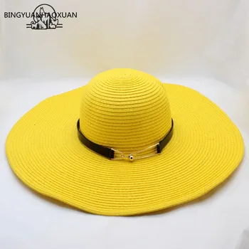 BINGYUANHAOXUAN Pentru Femei de Vara Pălărie de Soare Unisex Pălărie Panama 2018 New Sosire Paie de Moda Plajă Capac 60462