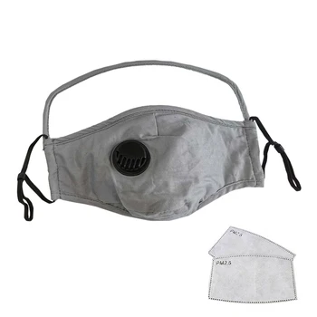Noi Praf PM2.5 Supapa de Gura Masca Cu 2 Filtre Ochi Scut Adult Poluare Bumbac Masca de Fata Lavabil Respiratorie Gura-mufla