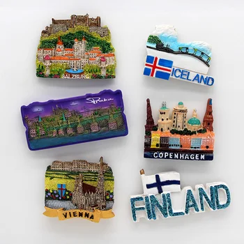 Mondială a Turismului frigider autocolant Copenhaga, Praga, Finlanda, Spania toreador Germania frigider autocolant magneti de frigider, cadouri 6064