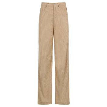Darlingaga Casual Vintage Liber de Înaltă Talie Pantaloni de Catifea Streetwear Largi Pantaloni pentru Femei de Moda Pantaloni Largi Picior Femei de Jos