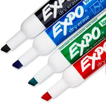 Expo low-miros dalta uscat pentru marker set, concepute pentru table albe, sticlă și cele mai non-poroase, 4 culoare markeri,