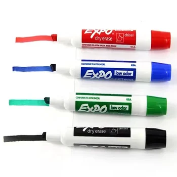 Expo low-miros dalta uscat pentru marker set, concepute pentru table albe, sticlă și cele mai non-poroase, 4 culoare markeri,
