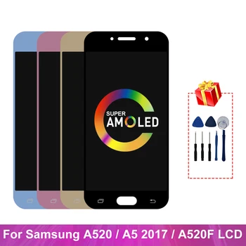 Super AMOLED Pentru Samsung Galaxy A5 2017 A520 Display LCD Touch Screen, Digitizer Inlocuire Piese Pentru A520F SM-A520F Display 6153