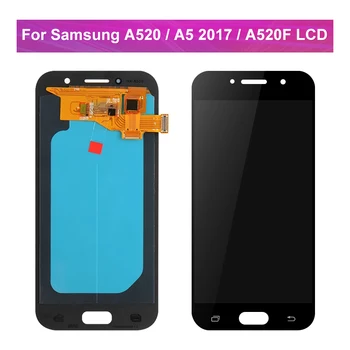Super AMOLED Pentru Samsung Galaxy A5 2017 A520 Display LCD Touch Screen, Digitizer Inlocuire Piese Pentru A520F SM-A520F Display