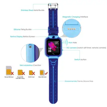 2020 copii Nou ceas inteligent cu ecran tactil de fotografiat Profesionale SOScall de poziționare GPS impermeabil Ceas inteligent reloj copii, ceas