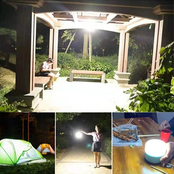 LED-uri de Încărcare Solară Bec de economisire a Energiei Bec Lampa de Noapte Piața de Lampa Mobil în aer liber Camping solare Pană de curent de Lumini de Urgență