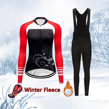 2021 Cald Iarna Ciclism de Îmbrăcăminte pentru Femei SALOPETE Kit Thermal Fleece Biciclete Rutier Jersery Set MTB Costum de sex Feminin Biciclete Haine Pro Uniforma