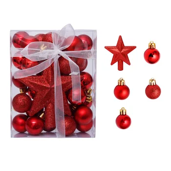 30pcs 3cm Agățat Minge de Crăciun Star Decoratiuni Set de Plastic Toamna Rezistent Pentru Tema de Craciun Petrecere Decora Copac Pandantiv