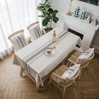 Nordic masă dreptunghiulară bucătărie brodate masă de acoperire fata de masa petrecere de nunta șemineu blat decor