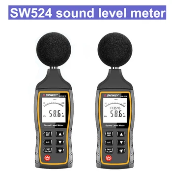 SW-524 LCD Digital de Sunet Metru Nivel de Zgomot Volumul Instrument de Măsurare Decibel Monitorizare Tester 30-130dB cu USB