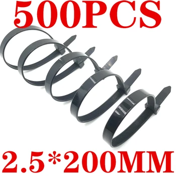 500 Buc cabluri Nailon 3X200 Legături Curea Eticheta Marker Velcro Curea Cravată în Jos Curea Slipknot Împachetări Colson Reutilizabile Tyraps