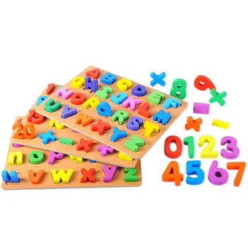Montessori Puzzle din Lemn cu Litere Alfabet pentru Copii mai Devreme Jucarii Educative Trei-Dimensional Cognitive Inteligența Jucarii pentru copii