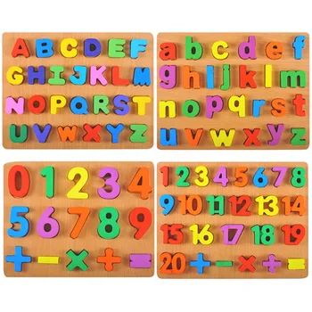 Montessori Puzzle din Lemn cu Litere Alfabet pentru Copii mai Devreme Jucarii Educative Trei-Dimensional Cognitive Inteligența Jucarii pentru copii