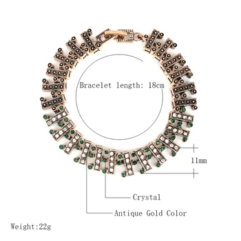 Kinel Farmec Albastru De Cristal Brățară Pentru Femei De Moda Din Dubai Coroana De Aur Link-Ul De Bratari Vintage, Bijuterii En-Gros 2019 Noi
