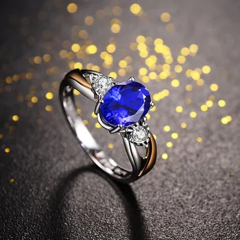 Bague Ringen Creat Albastru Safir Inele Pentru Femei de Argint 925 de Bijuterii de Nunta Inel de Logodna Cadou inel cu safir