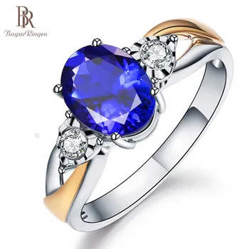 Bague Ringen Creat Albastru Safir Inele Pentru Femei de Argint 925 de Bijuterii de Nunta Inel de Logodna Cadou inel cu safir