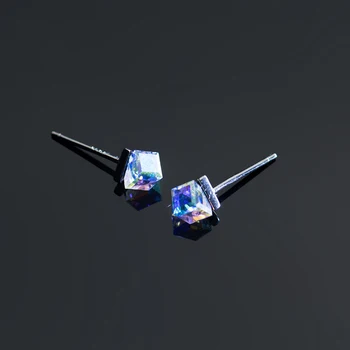 INZATT Geometrice Colorate de Cristal Cercei Stud Pătrat Argint 925 Pentru Femei Aniversare Accesorii Bijuterii 2018 Cadou 654