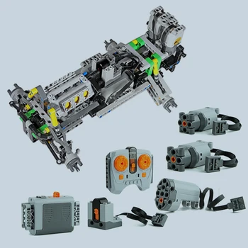 NOI MOC Direcție șasiu suspensie independentă a roților mini fals motor V8 de viteze-U cu Technic pentru Off-Road