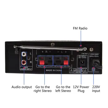Amplificator auto Digital HIFI Puteri Amplificator Auto Bluetooth Stereo de Acasă Subwoofer Q39F
