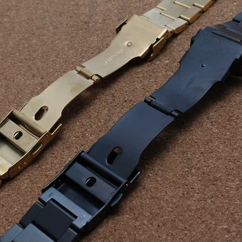 18mm 20mm 22mm Aur Negru Watchbands pentru Ceasuri cuarț bărbați Cataramă de Siguranță cu cleme din oțel Inoxidabil curea de Ceas brățară de promovare