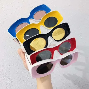 Trendy Mici Steampunk Pătrat ochelari de Soare Femei Bărbați 90 Retro Lady Mic Dreptunghi Roșu Ochelari de Soare Nuante Clasice de Epocă Oculos